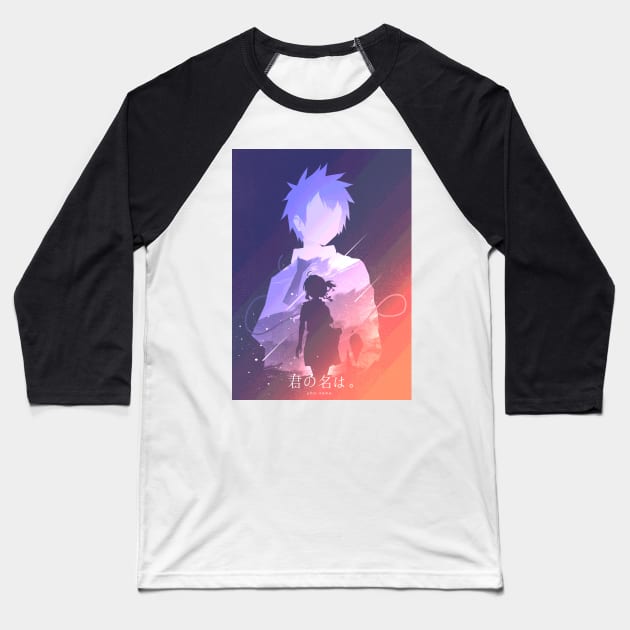 Taki x Mitsuha Baseball T-Shirt by ijunk